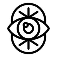 Minimalist line art icon of an eye watching with awareness and insight vector