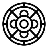 Round ornament with circles and cross lines representing harmony and balance vector