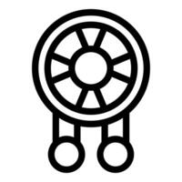 Round amulet with circle in the middle and two circles hanging from it symbolizing protection vector