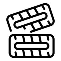 Two rectangular nicotine patches with stripes lying on top of each other vector