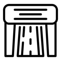 Highway passing under bridge infrastructure construction icon vector