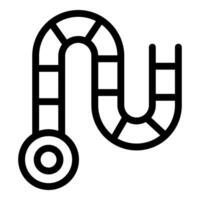 Playground equipment icon with slide and ladder connecting to platform vector