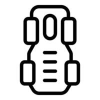 Drone delivering package from above icon outline vector