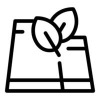 Line drawing of sustainable packaging highlighting commitment to eco conscious practices vector