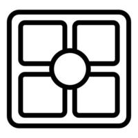 Simple line art geometric grid design featuring a prominent central circle vector
