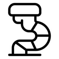 Playground slide curving down from platform icon vector