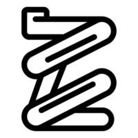 Escalator moving staircase taking people upwards inside building line icon vector