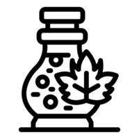 Essential oil bottle with leaf representing aromatherapy and natural remedies vector