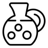 Round jug with handle containing liquid with bubbles icon vector