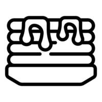 Delicious stack of pancakes with syrup drizzling on top for breakfast vector