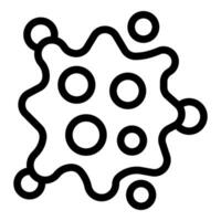 Virus with irregular shape surrounded by molecules floating around vector
