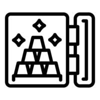 Open safe full of gold bars is showing secure storage of wealth and valuables vector