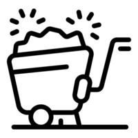 Mining cart full of coal delivering resources for industrial use vector