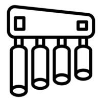Water filter cartridge system replacing dirty liquid with clean one vector