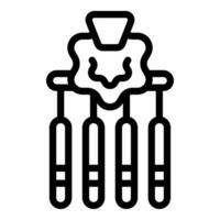 Line icon style image representing a chandelier with four lamps hanging vector