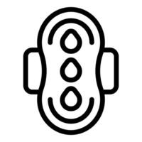 Black outline icon representing a sanitary pad for menstrual hygiene management vector