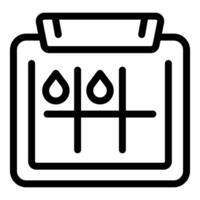 Icon of a calendar showing days of menstruation cycle vector