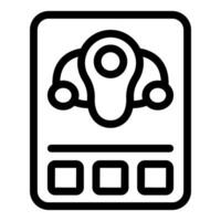 Line icon of a carpooling app with three passengers going to a meeting point vector