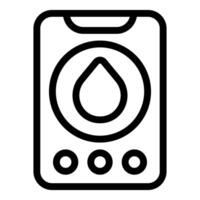 Mobile phone showing water drop icon for hydration tracking app vector