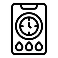 Mobile app is tracking water balance with clock showing time for drinking vector