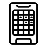 Line icon of a smartphone with a pattern lock interface vector