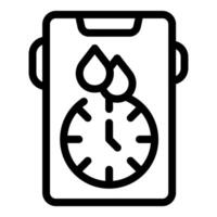 Smart watch showing water reminder with clock displaying time vector