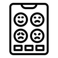 Smartphone screen displaying a range of emotions for feedback purposes vector