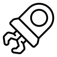 Simple line icon of a robotic arm catching an object vector