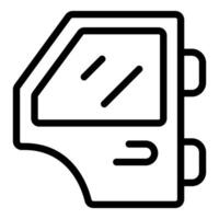 Car door open showing glass and handle icon vector
