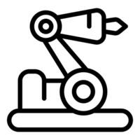 Robotic arm working on production line icon vector
