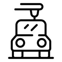 Line art icon of a self driving car using sensors to navigate vector