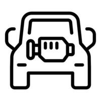Car front view highlighting the engine vector