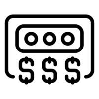 Audio cassette tape generating money with dollar symbols appearing from below vector