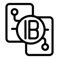 Cryptocurrency ib representation showing blockchain network connection with digital wallets vector