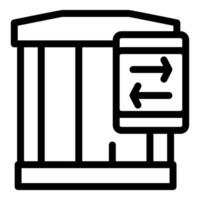 Turnstile gate is allowing people to enter and exit an access point vector