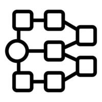 Algorithm flowchart with square blocks and connecting lines representing data structure vector