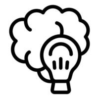 Lightbulb emerging from a human brain representing new ideas and innovation vector