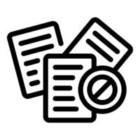 Line art icon of forbidden document access symbolizing censorship vector