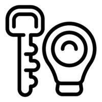 Key unlocking a light bulb representing finding a solution vector