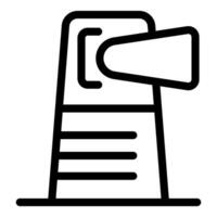 Simple outline icon representing a lighthouse signaling danger or guiding ships vector