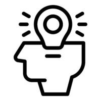 Human head profile with light bulb appearing showing imagination and idea vector