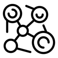 Network icon showing interconnected nodes representing social media or business connections vector