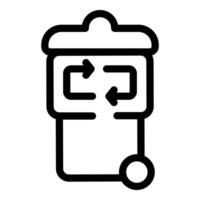 Recycling bin icon showing container with arrows for eco friendly waste disposal vector