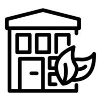 Building with leaves symbolizing green architecture and sustainability vector