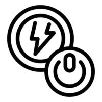 Power button icon showing lightning bolt for energy and electricity vector