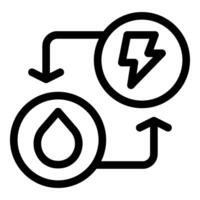 Renewable energy concept with water drop and lightning symbols forming a cycle vector