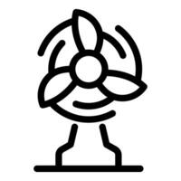 Table fan rotating and blowing wind in the heat vector