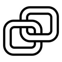 Abstract geometric symbol interlocking squares forming continuous line art design element vector