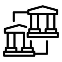 Banks transferring money online using secure connection icon vector