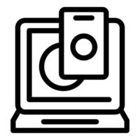 Laptop showing electronic voting using biometric authentication vector